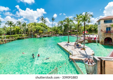 MIAMI, FLORIDA - MAY 13, 2015: Coral Gables Venetian Pool On May 13, 2015 In Miami - Florida.