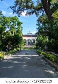Miami, Florida - October 14 2019: The entrance at Villa Vizcaya. This is the former villa and estate of businessman James Deering, built in Coconut Grove neighborhood of Miami