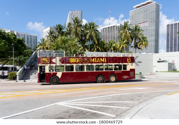 Miami, Florida, United States - May 12, 2019: A\
Sightseeing bus marked \