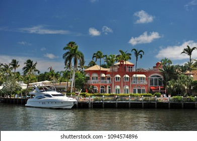 Miami, Florida, USA, 05.11.2018:Luxury cottages in the suburbs of Miami