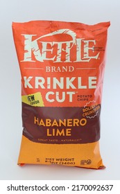 MIAMI, FLORIDA USA - 06-10-2022
Bag Of Kettle Brand Chips Isolated Against White Background.