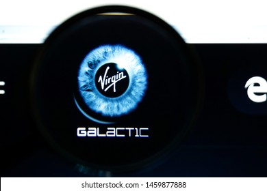 Miami, Florida, USA - 24 July 2019: Official Website, Homepage Of Virgin Galactic . Virgin Galactic  Logo Visible On Display Screen