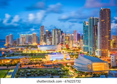 Miami, Florida, USA Downtown Cityscape.