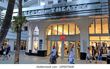 Miami, Florida  USA - Feb. 06 2019: The Lincoln Theatre On Lincoln Road In The South Beach Neighborhood Of Miami Beach, Florida