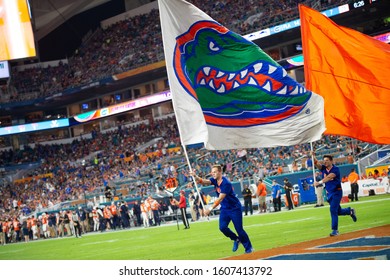 Miami Gardens, FL/ USA -  December 30, 2019: Capital One Orange Bowl University Of Florida Gators Vs. University Of Virginia College Football