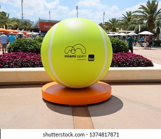 MIAMI GARDENS, FLORIDA - MARCH 27, 2019: On A Grounds Of The Hard Rock Stadium During 2019 Miami Open Miami Gardens, Florida