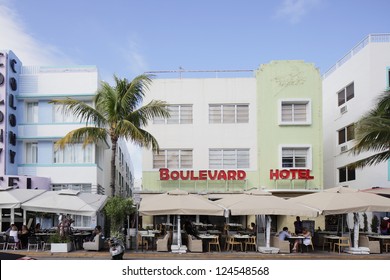 MIAMI - JANUARY 12: The Boulevard Hotel Located At 740 Ocean Drive Has 40 Unique  Rooms, Suites, Luxurious 2-bedroom Penthouse January 12, 2013 In Miami, Florida.