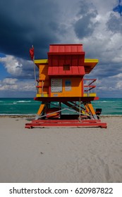 Miami Lifeguard Stand With Storm Cloud