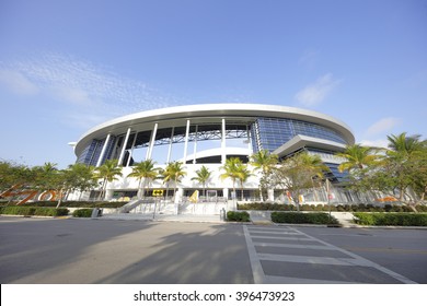 MIAMI - MARCH 26: Exterior Photo Of The Marlins Park Home To The Florida Marlins Baseball Team Was Completed In 2012 And Located At 501 Marlins Way LoanDepot Park