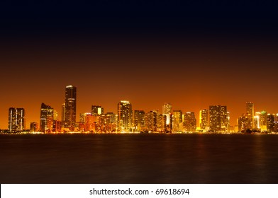 Miami Skyline At Night