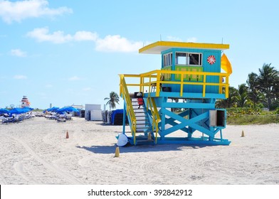 Miami South Beach Colorful Lifeguard Stand House 