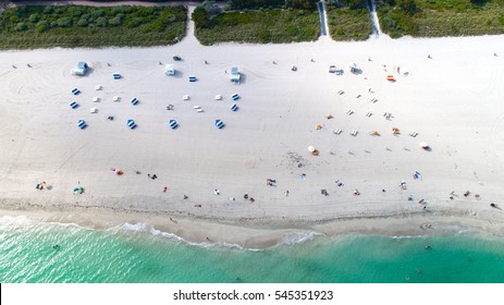 Miami South Beach Overhead Aerial View