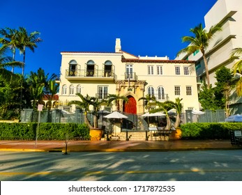 Miami, United States of America - November 30, 2019: The Villa, Casa Casuarina is a property previously owned by Italian fashion impresario Gianni Versace at Ocean Drive in the Miami Beach