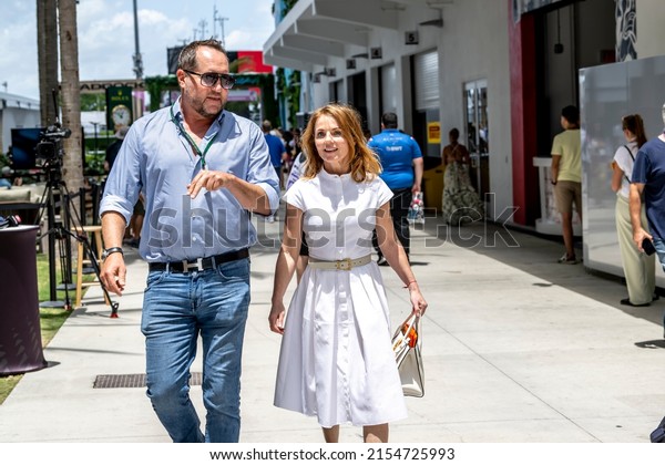 MIAMI,\
UNITED STATES - May 08, 2022: Geri Halliwell at round 05 of the\
2022 FIA Formula 1 championship taking place at the Miami\
International Autodrome in Miami United\
States