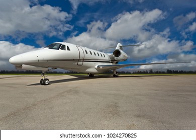 Miami, USA - February 13, 2018: Cessna Citation X Aircraft Taxiing At The Airport.