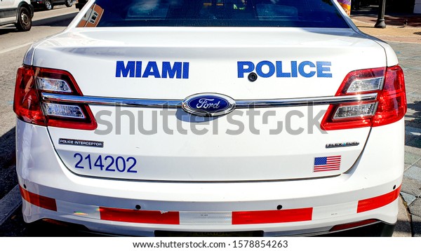 MIAMI, USA - NOVEMBER, 2019: Police\
car of Miami Police Department (MPD) in Miami, FL,\
USA.
