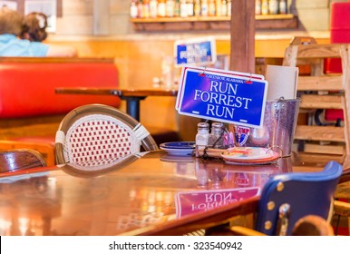 MIAMI, USA - SEPTEMBER 10, 2014 : Restaurant Bubba Gump In Miami USA On September 10, 2014 In Miami. Bubba Gump Is Seafood Restaurant After Forrest Gump Movie.