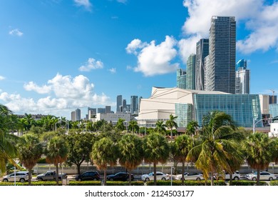 Miami, USA - September 11, 2019: Adrienne Arsht Center For The Performing Arts Of Miami Dade County