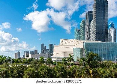 Miami, USA - September 11, 2019: Adrienne Arsht Center For The Performing Arts Of Miami Dade County