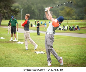 Miami,Florida/USA - 07/12/2019   child play golf in golf course