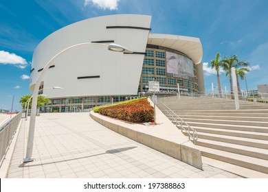 MIAMI,USA - MAY 27,2014 : The American Airlines Arena, Home Of The Miami Heat Professional Basketball Team