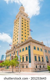 MIAMI,USA - MAY 27,2014 : The Freedom Tower In Downtown Miami, A Symbol Of The Cuban Immigration To The City