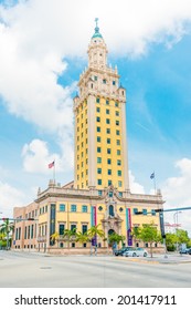 MIAMI,USA - MAY 27,2014 : The Freedom Tower In Downtown Miami, A Symbol Of The Cuban Immigration To The City