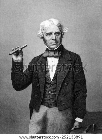 Michael Faraday (1791-1867), discoverer of electromagnetic induction (1831) and formulator of Faraday's Law (1834)