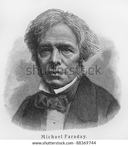 Michael Faraday - Picture from Meyers Lexicon books written in German language. Collection of 21 volumes published between 1905 and 1909.