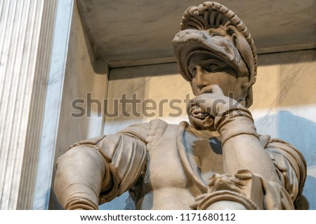 Michelangelo medici tomb schapel culpture detail in florence