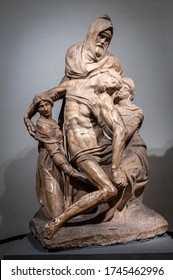 Michelangelo's La Pieta Bandini at the Museo dell'Opera di Santa Maria del Fiore, Florence, Tuscany, Italy on October 31, 2012.