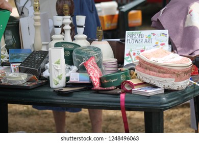 Micheldever,Hampshire/UK - July 20 2018: Random Items For The Raffle Draw At The Village Fete