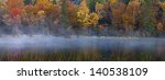 Michigamme Mist  A panoramic view of the fall colors along the Michigamme River in Michigan