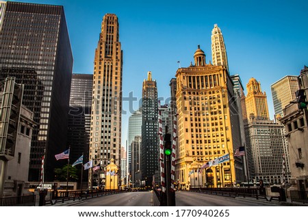 Michigan Ave. the home of the Chicago Water Tower, the Art Institute of Chicago, Millennium Park, and the shopping on the Magnificent Mile. Foto stock © 