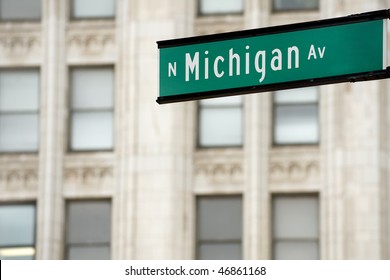 Michigan Avenue Street Sign, Downtown Chicago