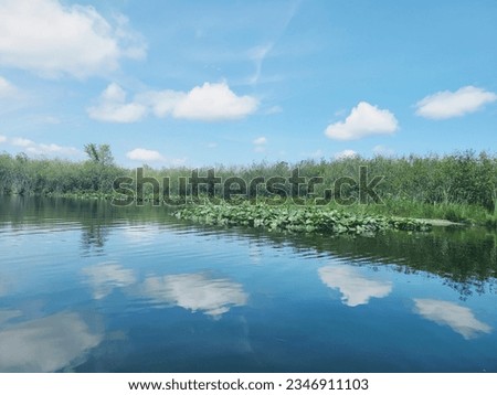 Image, Stock Photo blue lime lake in a former limestone quarry