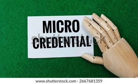 Micro credential concept illustration representing short course digital badge professional skill qualification online learning education achievement career advancement. 