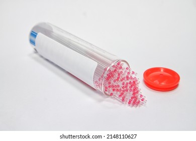 Micro Hematocrit Tube On White Background.