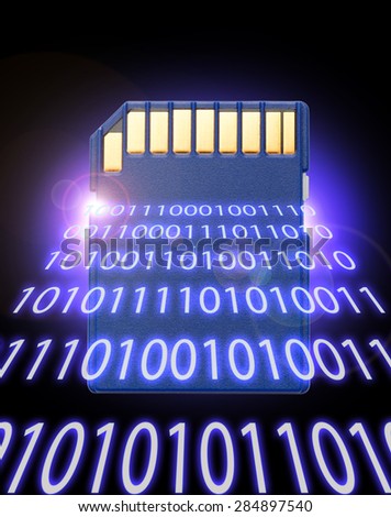 Micro memory card for camera in blur numbers