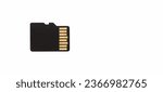 Micro sd memory card on a white background. Copy space.