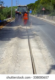 Micro Trench Executed For The Execution Fiberglass Network