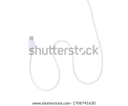 Micro USB placed on white background