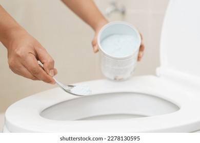 Microbial powder eliminates bad smells and clogged toilet pipes. - Shutterstock ID 2278130595