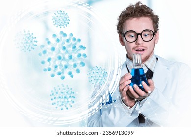 Microbiome concept. Probiotics system elements and doctor