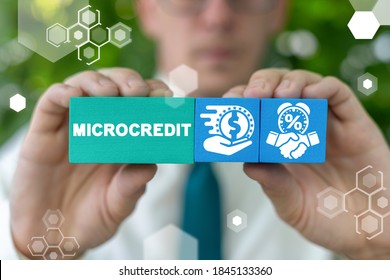 Microcredit Financing Business Concept. Micro Credit Loan Modern Technology.