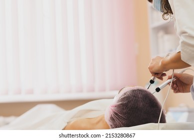 Microcurrent Therapy Device In A Beauty Salon.