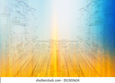 Microelectronics, white background chips concept