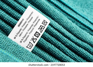 Microfiber Cloth And Label Close Up