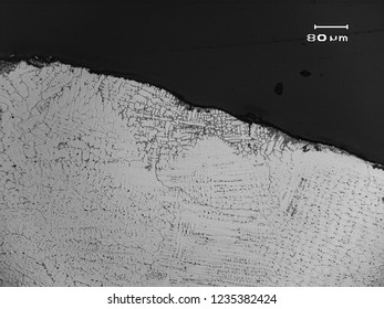 Micrograph Of Stainless Steel Weld Showing Dendritic Structure Formed After Solidification Of Weld Metal