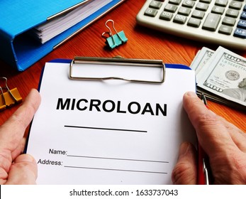 Microloan Application Form With Money For Lending.